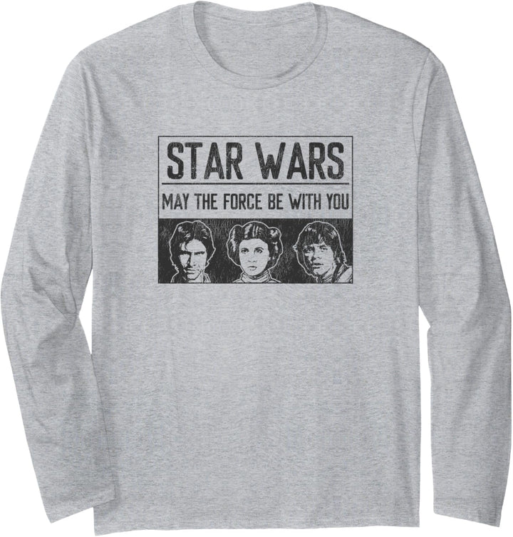 Star Wars Han Solo, Luke & Leia May The Force Be With You Langarmshirt