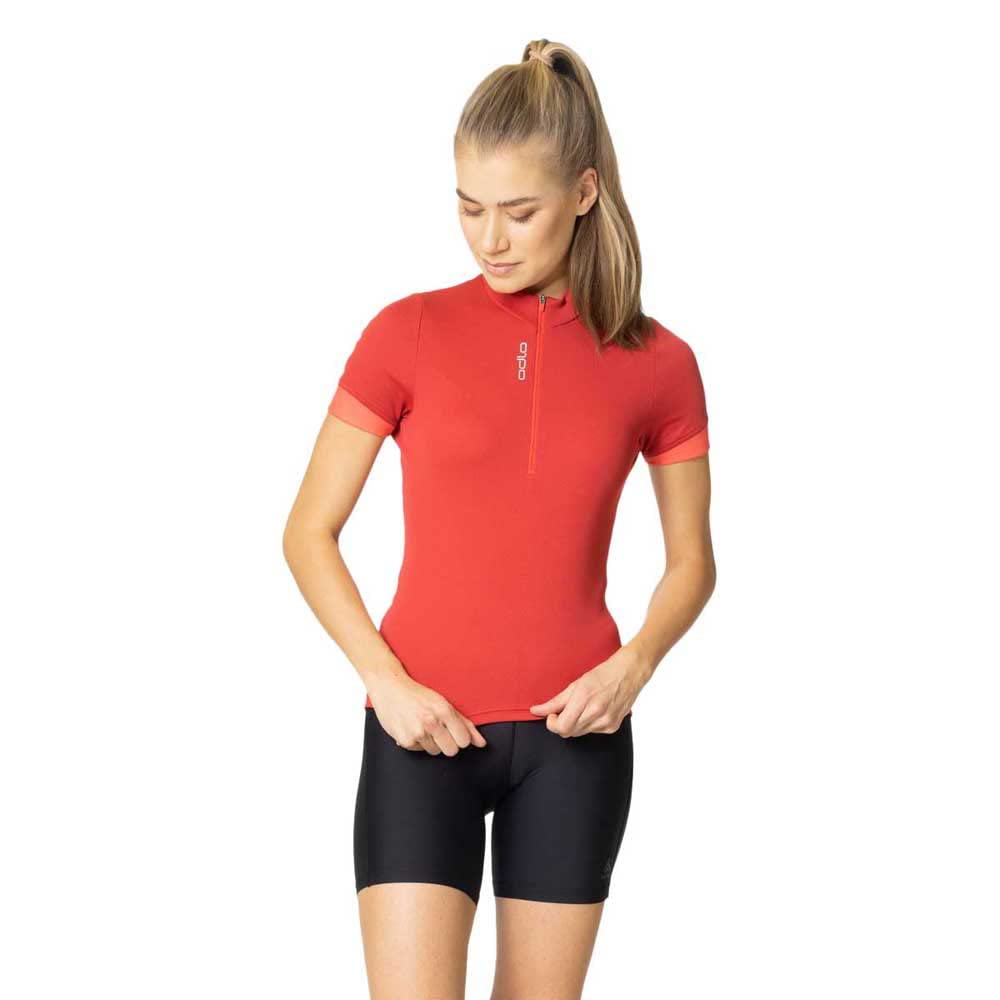 Odlo Damen Essentials_411971 Radtrikot halber Reissverschluss (1er Pack) S American Beauty - Cayenne