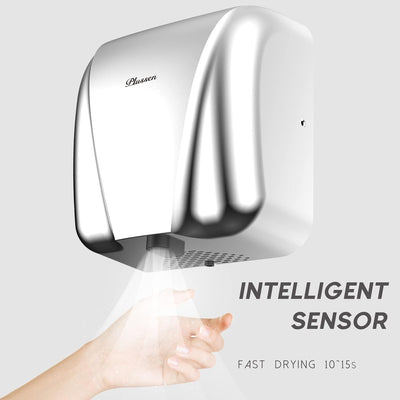 PLUSSEN Händetrockner für Gewerbe elektrischer Sensor Stilvolles Design Edelstahl-Finish schnelle Tr