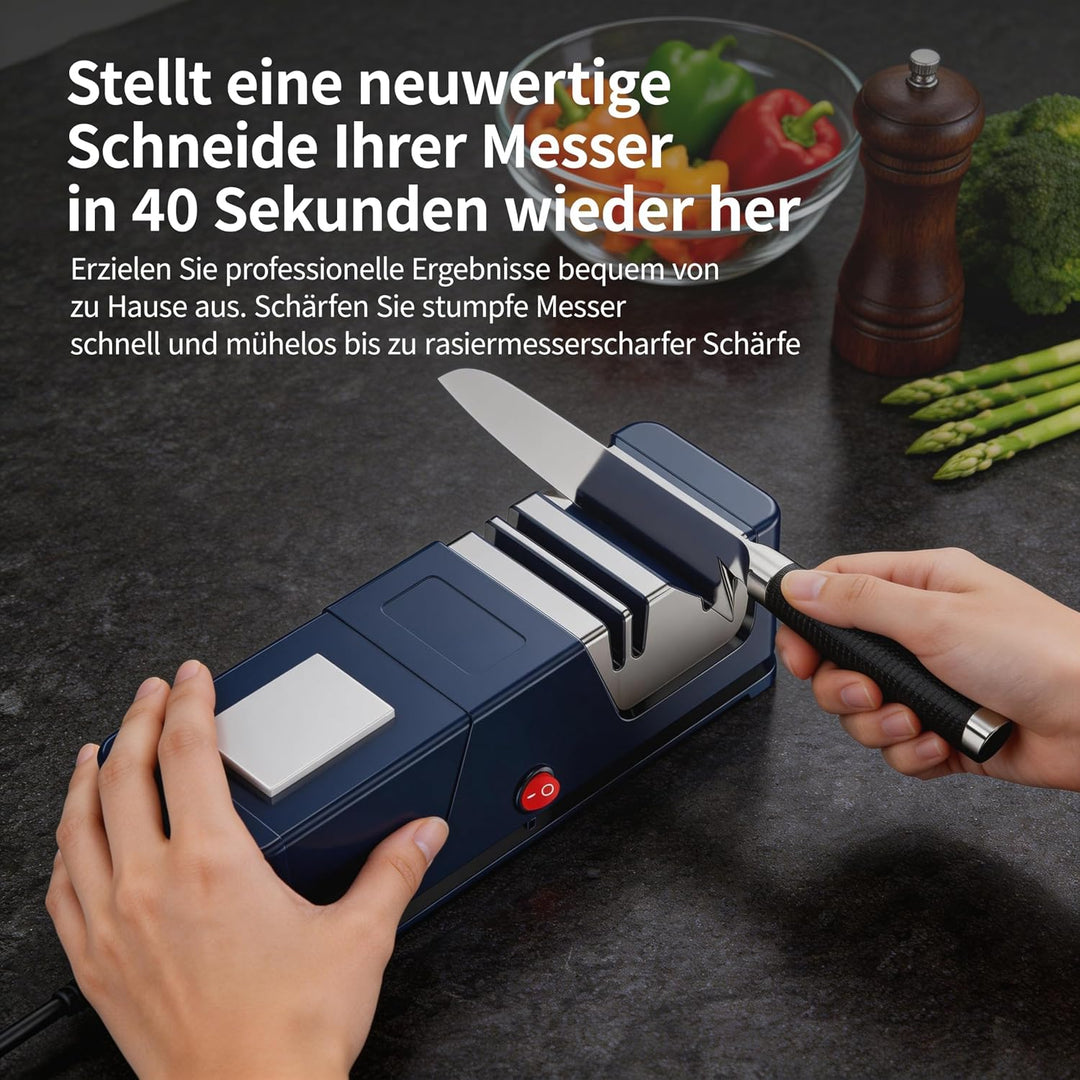 Elektrischer Messerschärfer, Profi-Diamant-Messerschärfer, Leisem Motor, Schnelles für Küchenmesser,