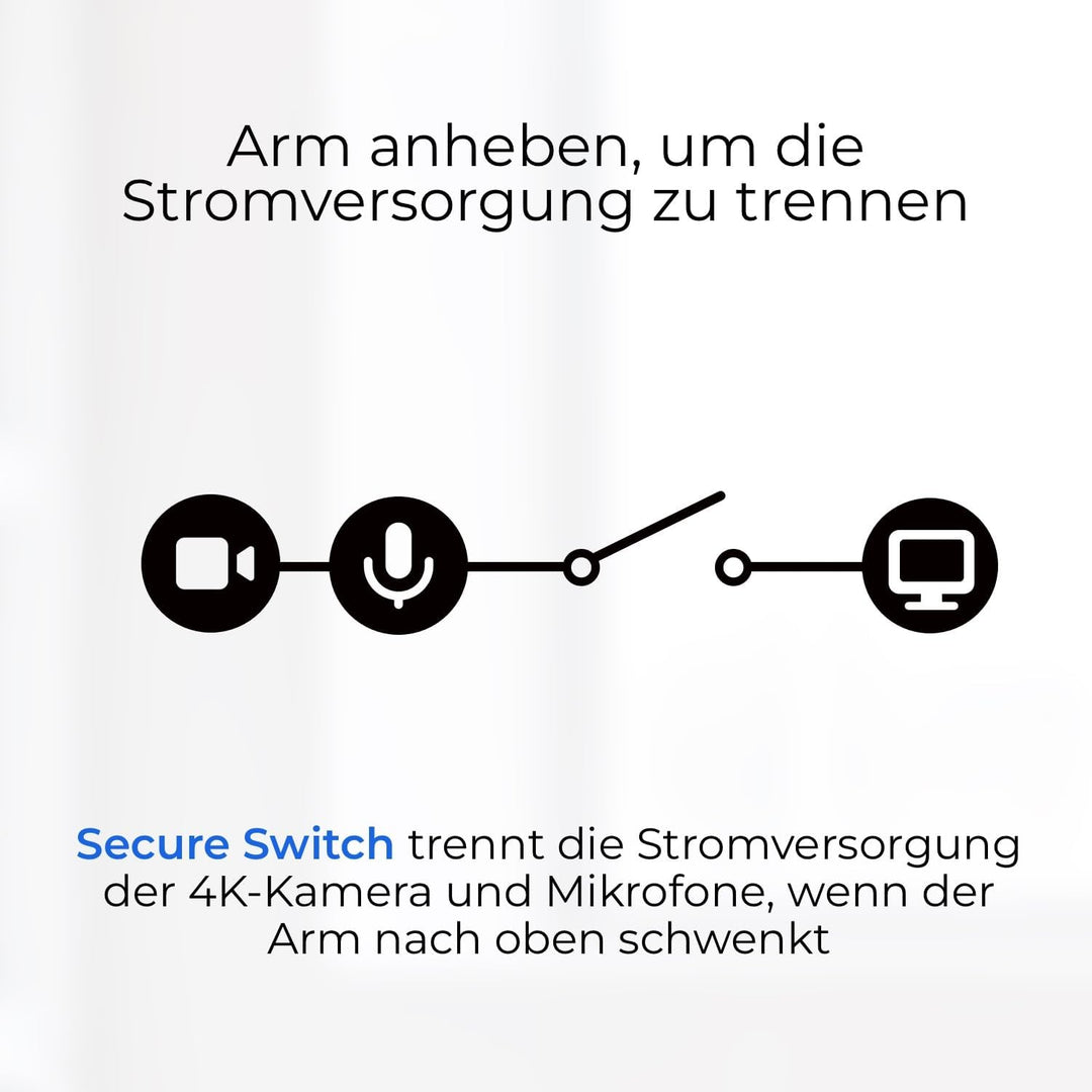 Pro 4K HD Webcam mit Mikrofon und Sichtschutzklappe,Augenkontakt-Webcam,Plug&Play mit automatischer