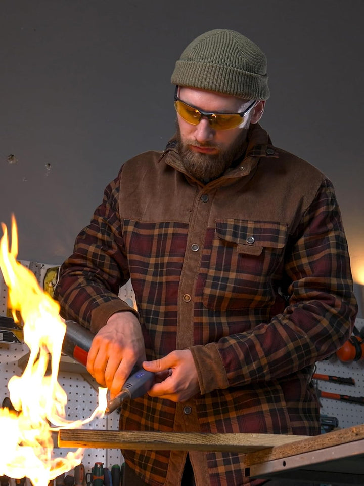 Mr.Stream Herren Thermohemd Flanellhemd Winterjacke Fleecefutter schützendem Innenfutter Holzfällerh