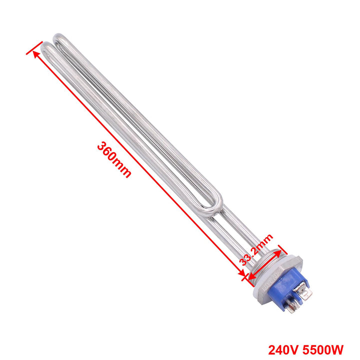 AIICIOO 240 V 5500 W 1 Zoll BSP (DN25) Durchmesser 33.2mm Edelstahl-Heizelement mit Silikon-O-Ring,