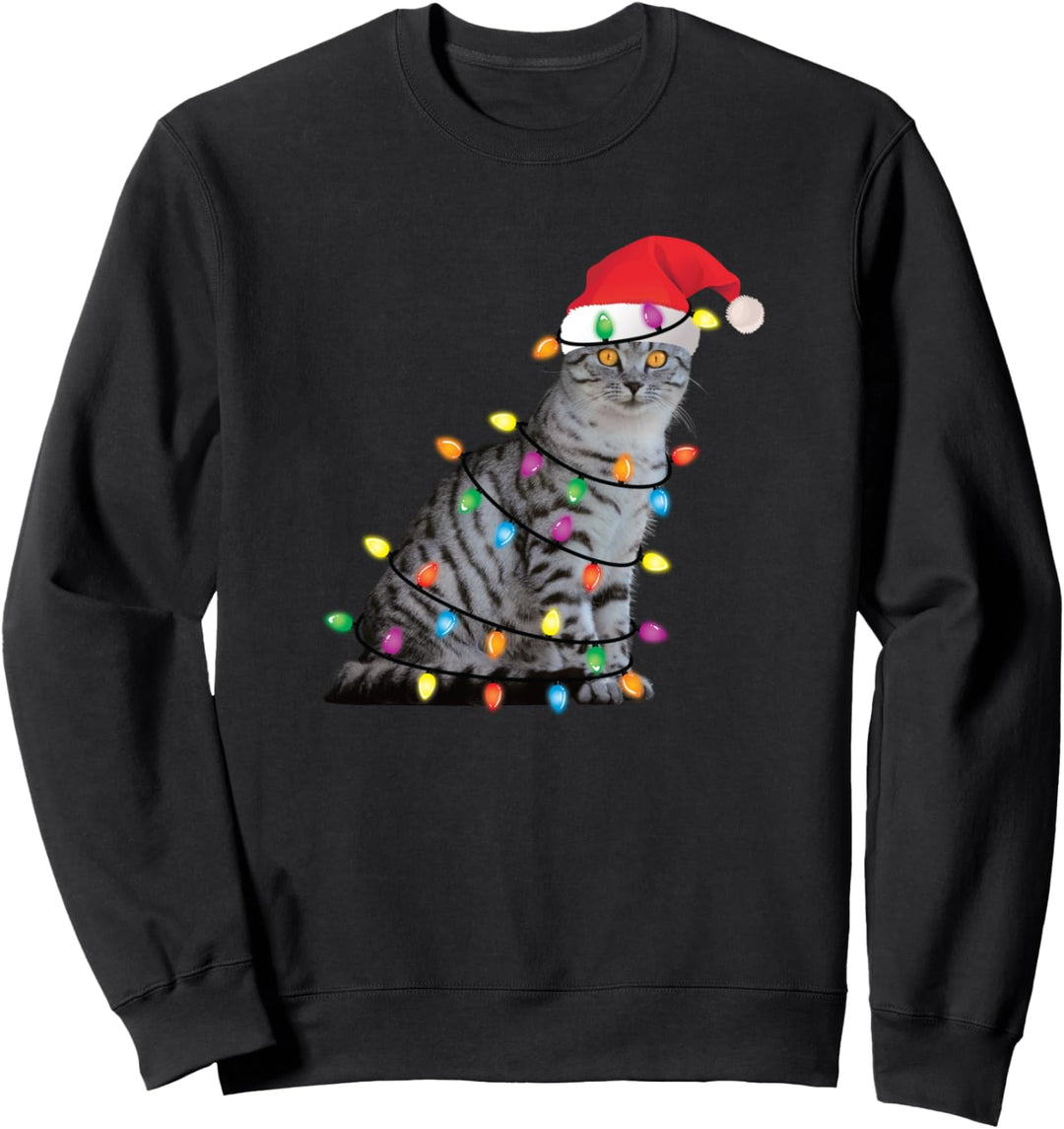 Christmas Cat for Cat Mom Cat Dad Xmas Cat Lover Sweatshirt