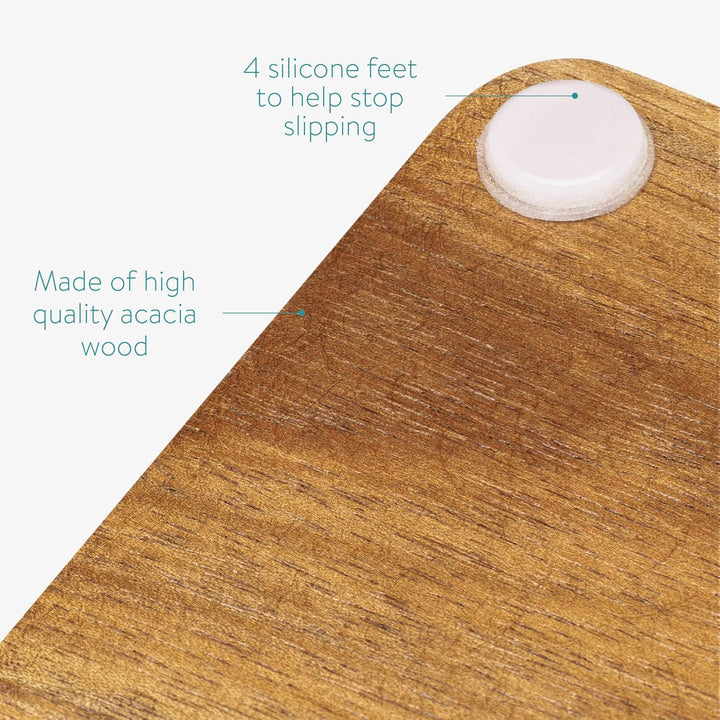 Navaris Tamperstation 51mm aus Akazienholz - Holz Tamper Station für Siebträger - Abklopfbehälter Ab