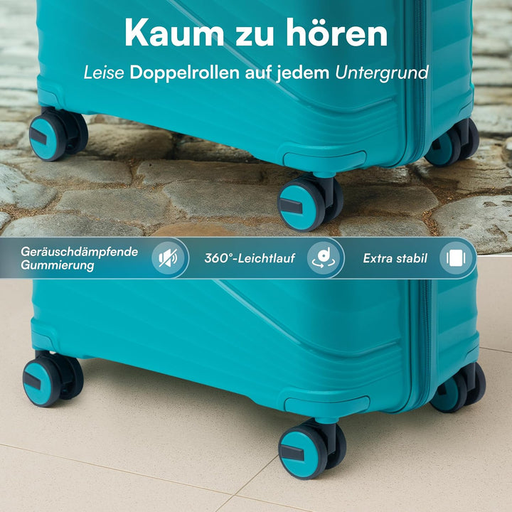 Xonic® Hartschalenkoffer Serie aus Polypropylen mit 360° Doppelrollen & TSA-Schloss – Reisekoffer in