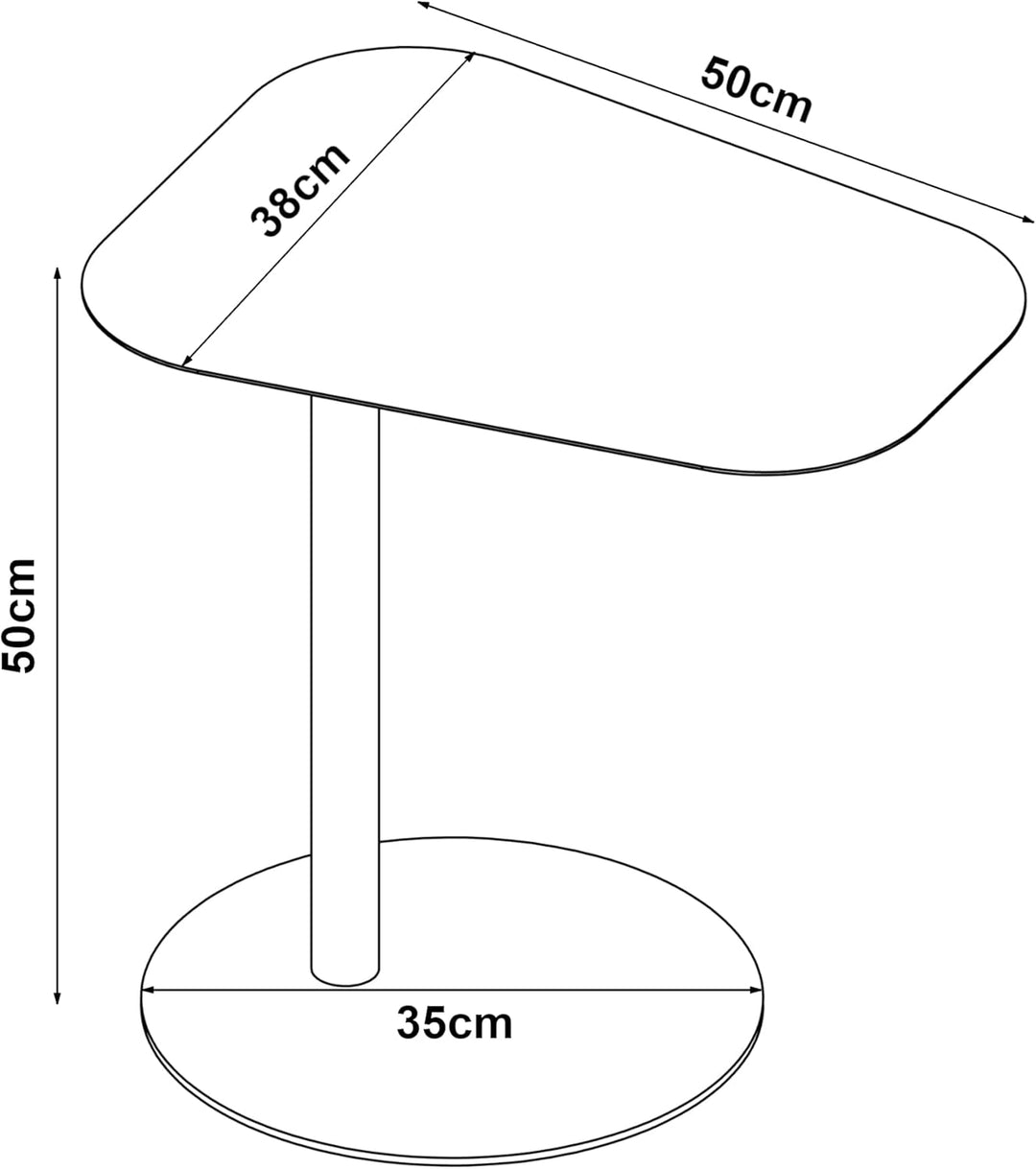 [en.casa] Beistelltisch Nastätten Gartentisch Couchtisch mit Metallgestell Sofatisch modernes Design