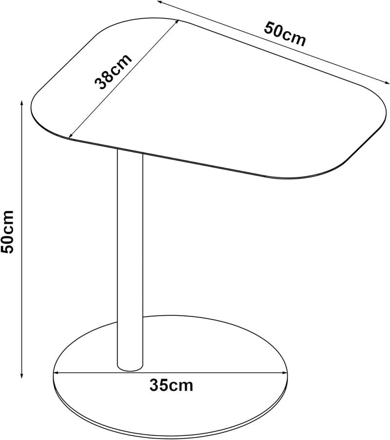 [en.casa] Beistelltisch Nastätten Gartentisch Couchtisch mit Metallgestell Sofatisch modernes Design