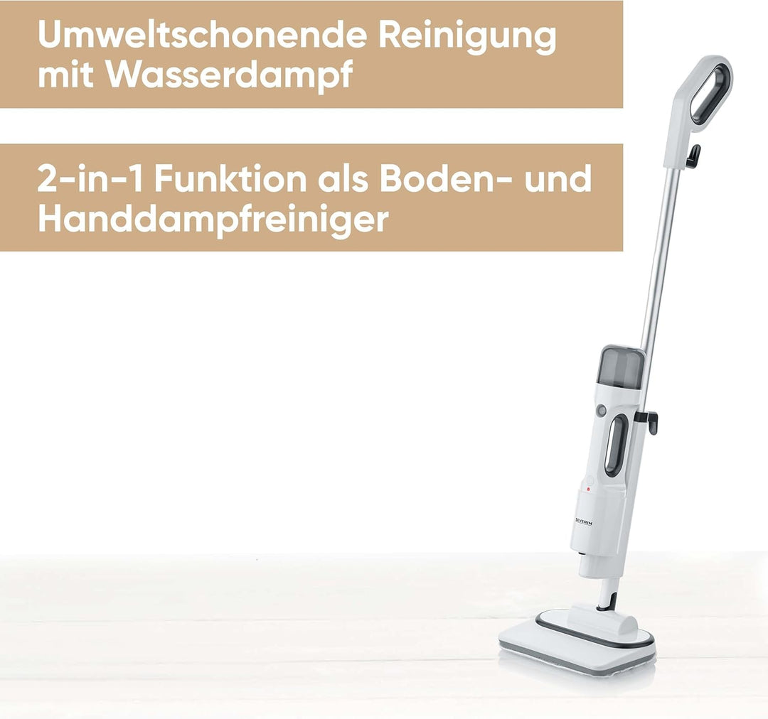 SEVERIN Dampfreiniger mit Mehrzweck-Zubehör, Allzweck- und Teppichreiniger für frische Teppiche und