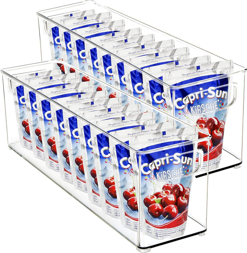 Youngever 2er Set 40 x 10 x 12 cm Kühlschrankbehälter, Speisekammer Organizer, Aufbewahrungsbox Kühl