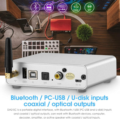 Mini Bluetooth 5.0 Empfänger Audio Receiver USB auf Koaxial/Optisch Adapter Digitale Schnittstelle