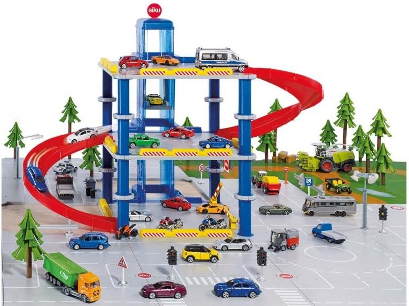 siku 5505, Parkhaus inkl. Fahrzeug (Metall), Kunststoff, Multicolor, Viele Funktionen, Schneller Auf