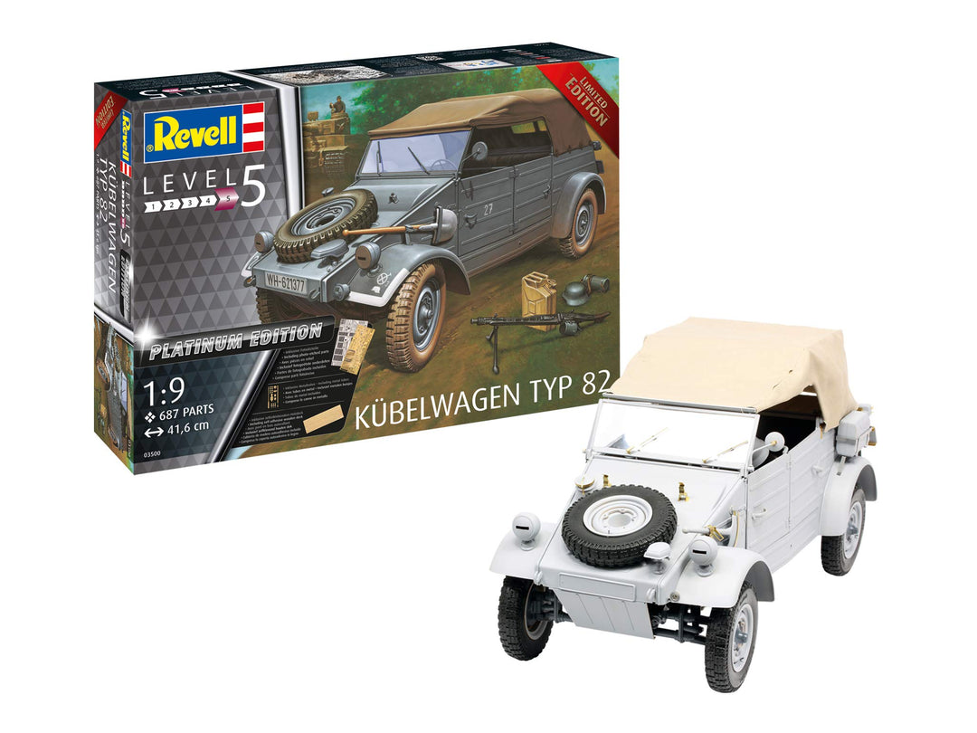 Revell 03500 Kübelwagen Typ 82, Militärbausatz im Massstab 1:9, 41,6 cm, Limited Edition originalget