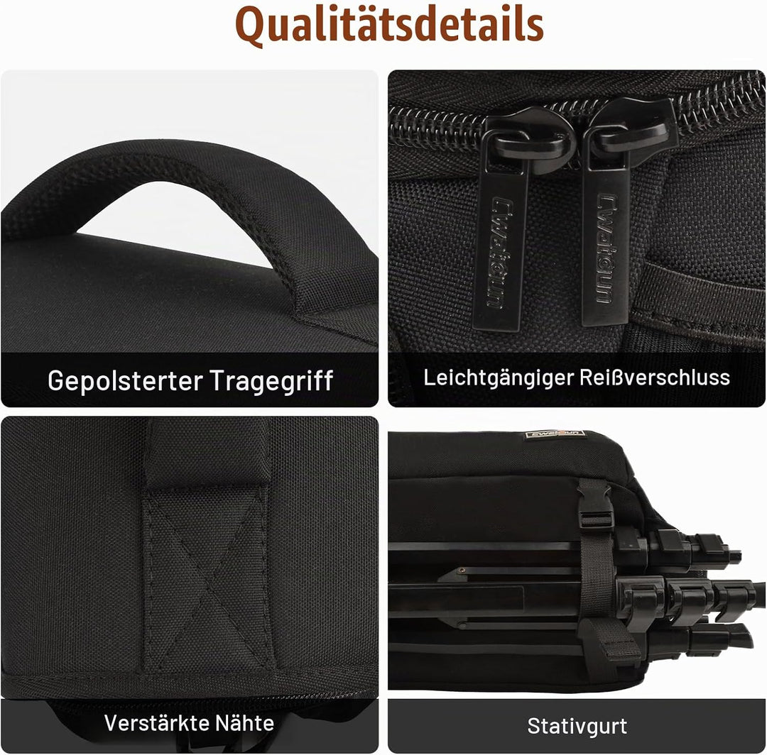 Cwatcun Kameratasche Spiegelreflex Kamera Tasche, wasserdichte Fototasche für Spiegelreflexkameras f