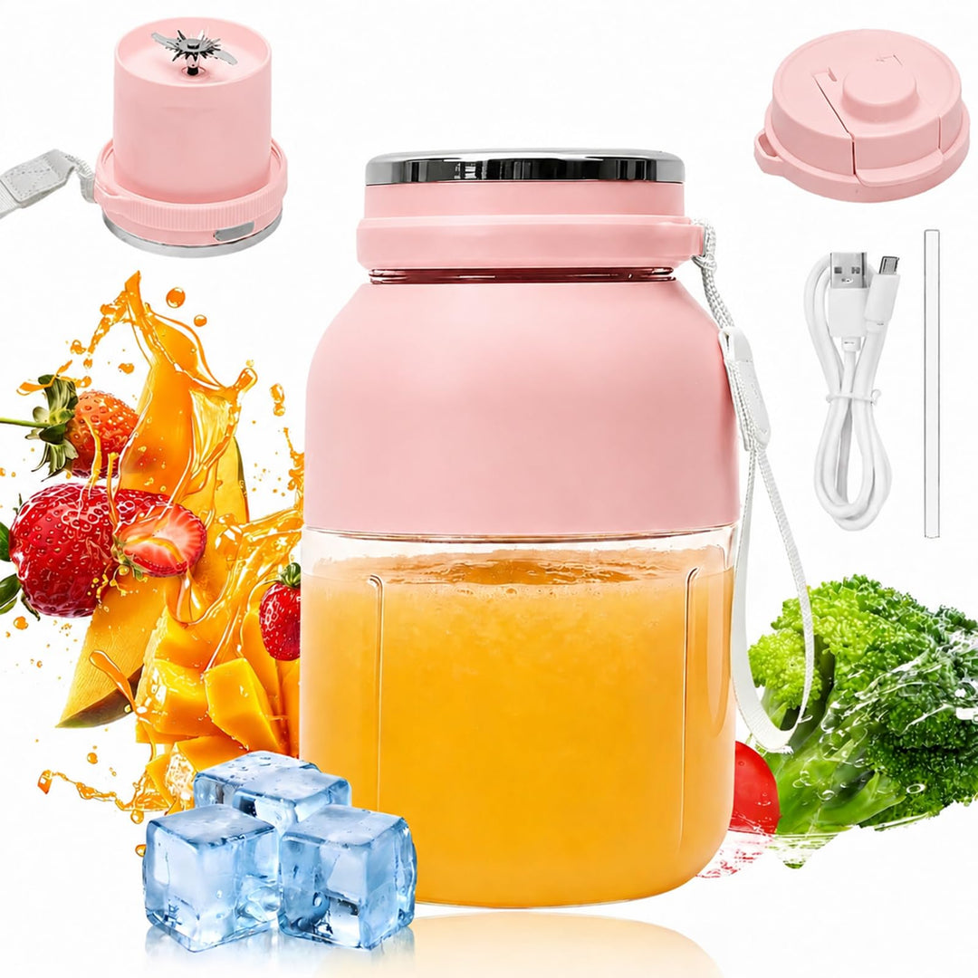 Tragbarer Mixer, 1200 ml Fresh Juice Mixer Flasche, Smoothie Maker to Go, Blender Bottle mit Auslauf