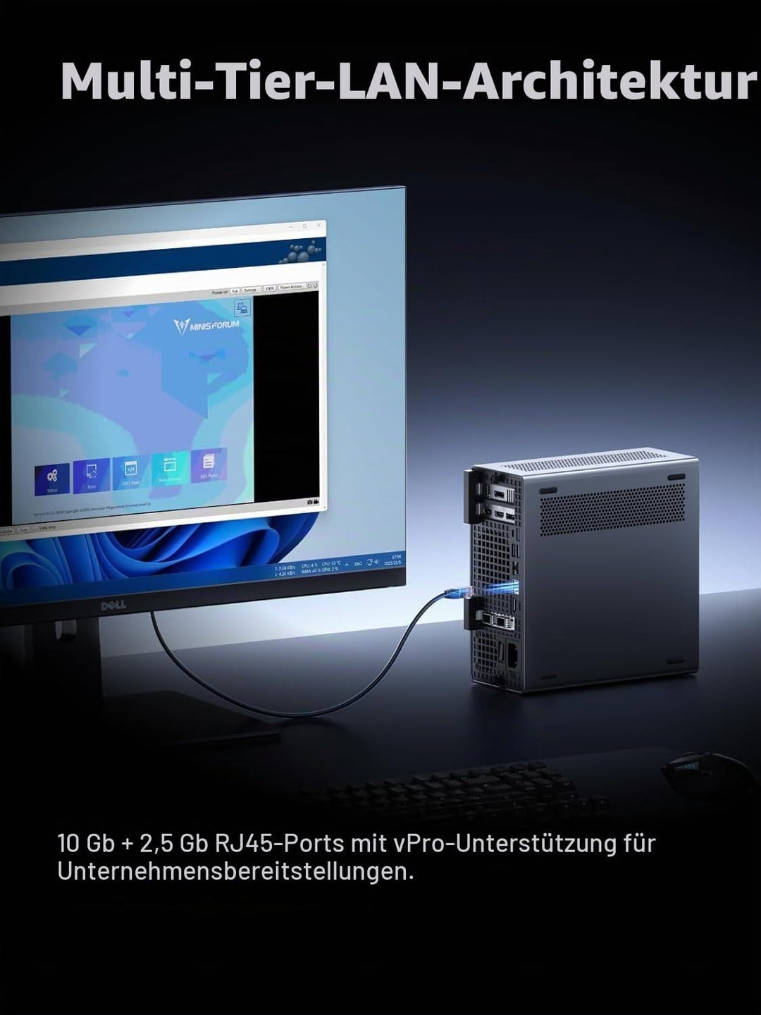 MINIS FORUM MS-02 Ultra Workstation Mini PC, Intel Core Ultra 9 285HX (24C/24T, bis zu 5.5GHz), 32GB