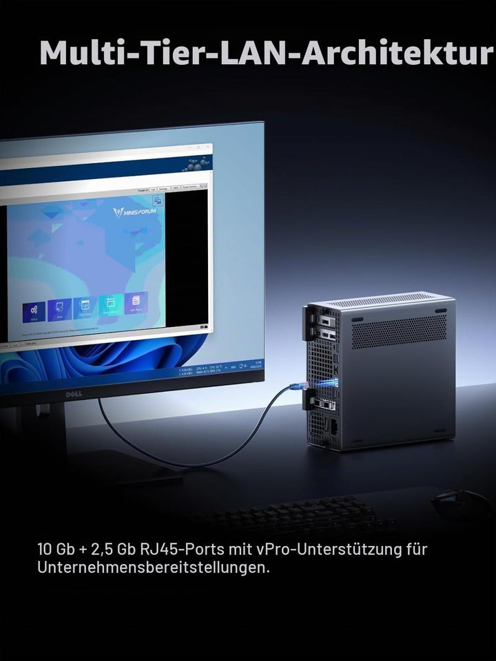 MINIS FORUM MS-02 Ultra Workstation Mini PC, Intel Core Ultra 9 285HX (24C/24T, bis zu 5.5GHz), 32GB