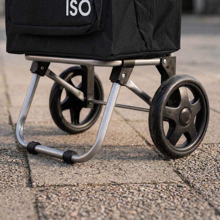 ELEPSO Einkaufstrolley mit Kühlfach 35L schwarz – Einkaufswagen leicht &amp; stabil – Shopping Trolley f