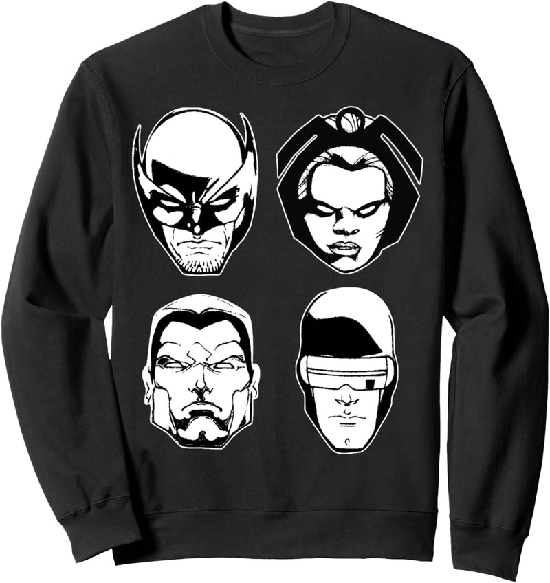 Marvel X-Men Wolverine Cyclops Storm Colossus Floating Heads Sweatshirt