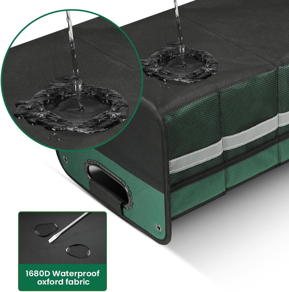 Kofferraum-Organizer, Auto-Aufbewahrung und Organizer, verstärkte Griffe, 50 l wasserdichtes Polyest