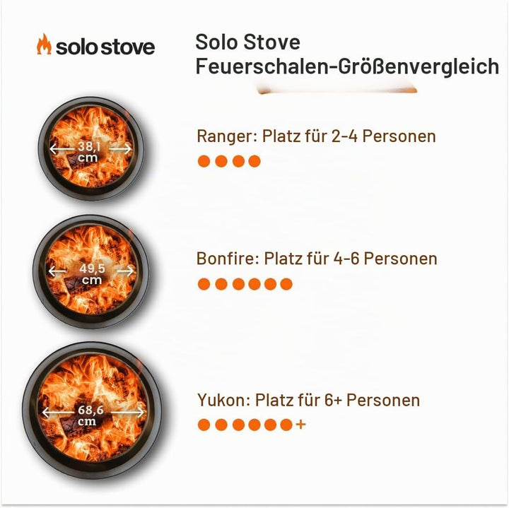 Solo Stove Feuerschale Bonfire 2.0 mit Standfuss | Feuerstelle für Raucharme Holzverbrennung, Heraus