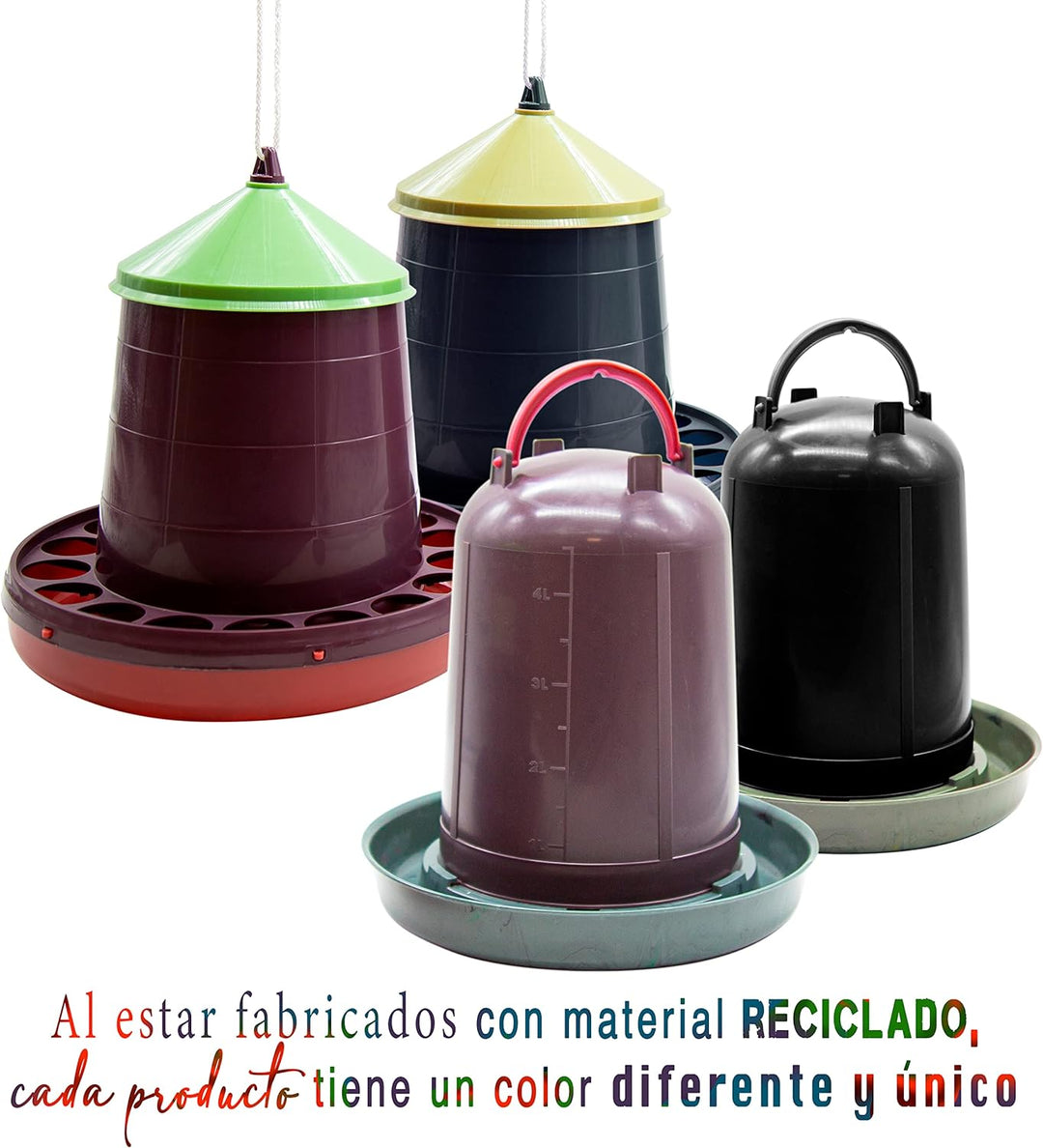 FINCA CASAREJO Pack Futtertrog 2 Kg + Tränke 3 L für Hühner und anderes Geflügel - Futtertrog und Tr