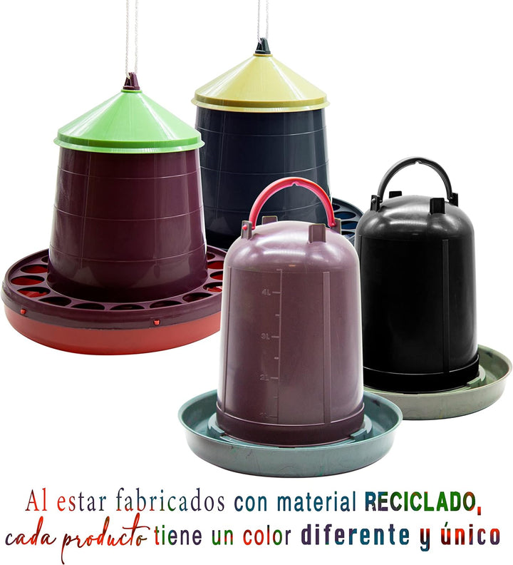 FINCA CASAREJO Pack Futtertrog 2 Kg + Tränke 3 L für Hühner und anderes Geflügel - Futtertrog und Tr