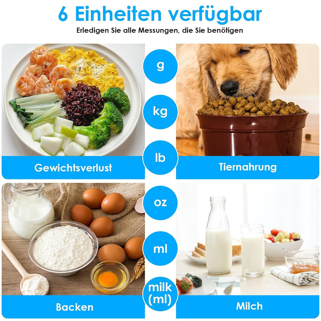 Küchenwaage Digital, 15 kg Hochpräzise 1g/0.1oz Elektronik Küchenwaage, Professionell mit Harter Fun