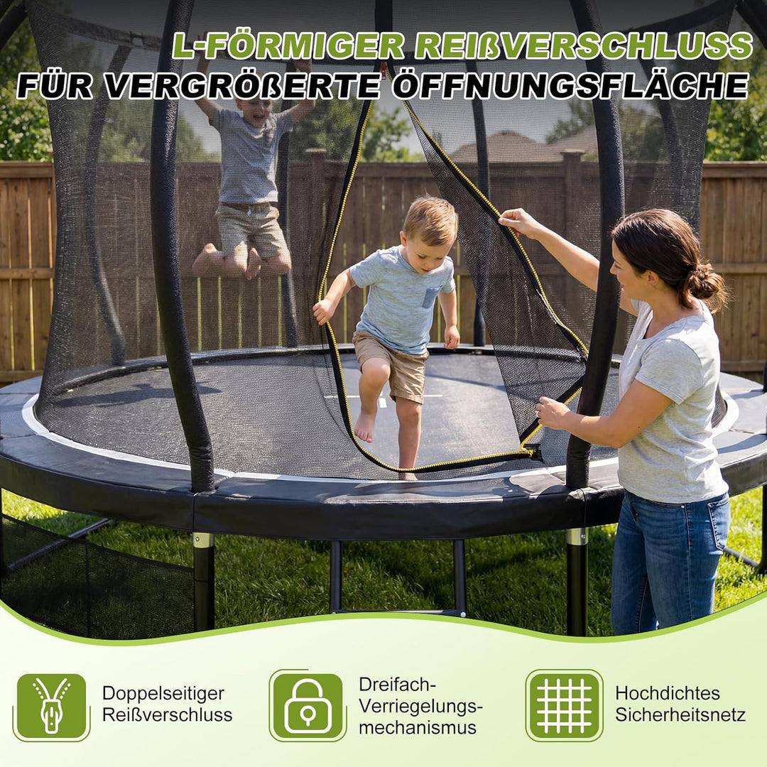 Devoko Trampolin Outdoor Ø 228/305/366/427/488 cm, GS-Zertifikat, Kindertrampolin Gartentrampolin mi