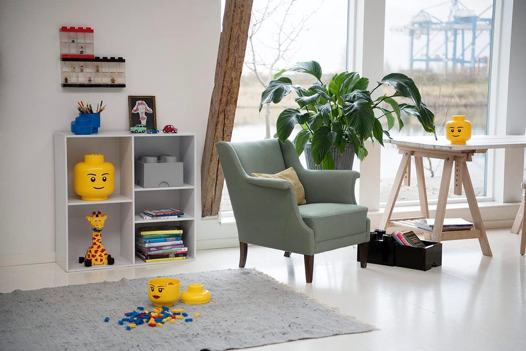 Room Copenhagen Iconic Storage Head Large Stackable Storage Box 8,5 L Yellow Happy Girl Happy Girl L
