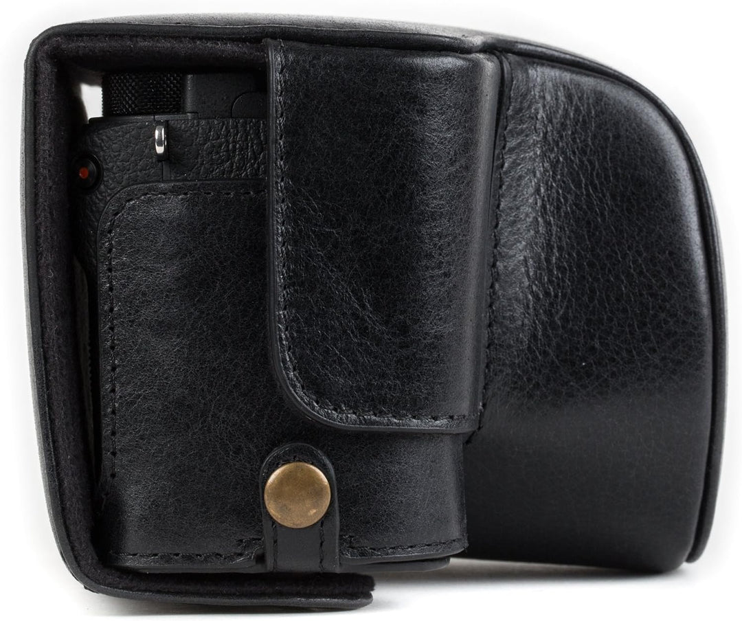 MegaGear Sony Alpha A6500 (16-50 mm) Ever Ready Echtleder Kamera-Case mit Trageriemen und Batteriezu