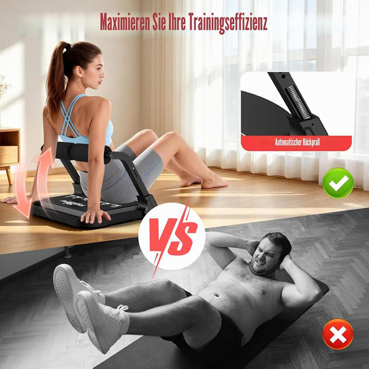 RELIFE REBUILD YOUR LIFE Bauchmuskeltrainer Bauchtrainer für Zuhause Gerät Zusammenklappbar & 3 Wide