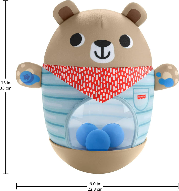 Fisher-Price Babyspielzeug, Camping-Freunde Wackelbär, Wackelspass zur Entwicklung der Grobmotorik f