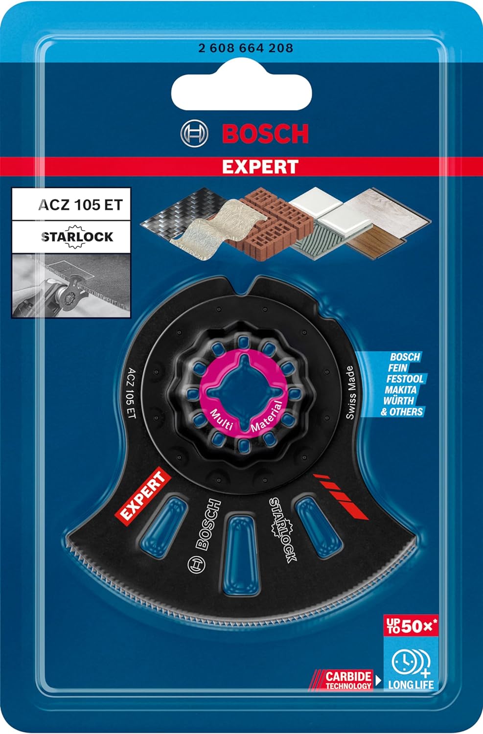 Bosch Professional 5x Segmentsägeblatt Expert MultiMaterial ACZ 105 ET (für Faserkunststoffe GFK, CF