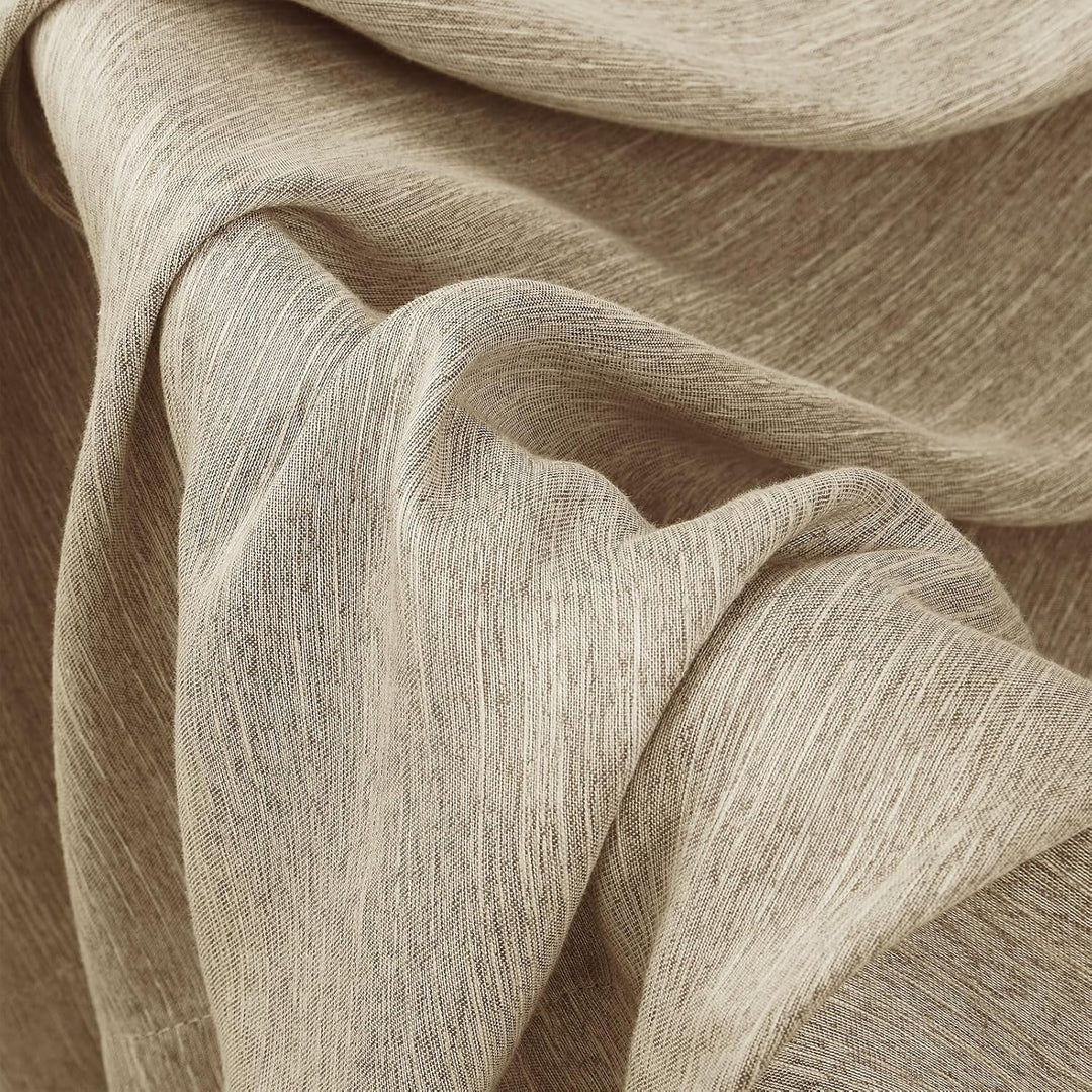 Melodieux Vorhänge Verdunkelung Gardinen Blickdicht Leinenoptik für Wohnzimmer kinderzimmer Schlafzi