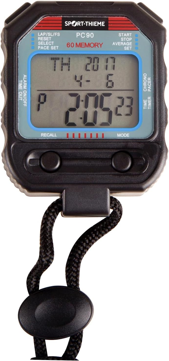 Sport-Thieme Stoppuhr Delta | EIN-/Ausschalten des Bildschirms zum Schonen der Batterie | Durchschni