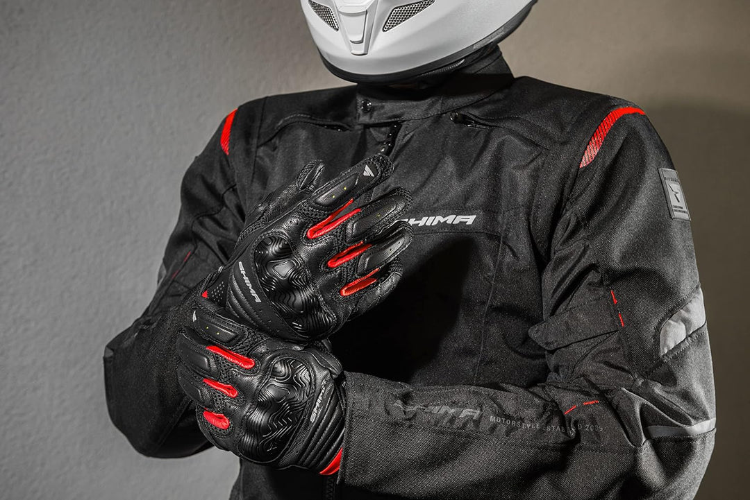 SHIMA RUSH Motorradhandschuhe - Atmungsaktive, Verstärkte, Stadt, Sommer, Touchscreen Handschuhe mit