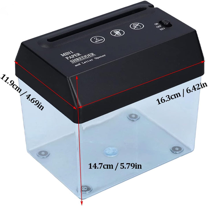 Mini Aktenvernichter, A6 Papierschneider Schredder Klein Reisswolf Aktenvernichtung Elektro Aktenver