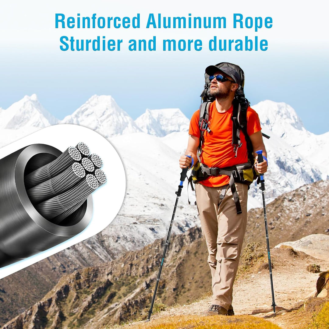 Anykuu Wanderstöcke 2PCS Verstellbar 110-130cm Walking Stöcke 7075 Aluminium Ultraleichte Trekkingst