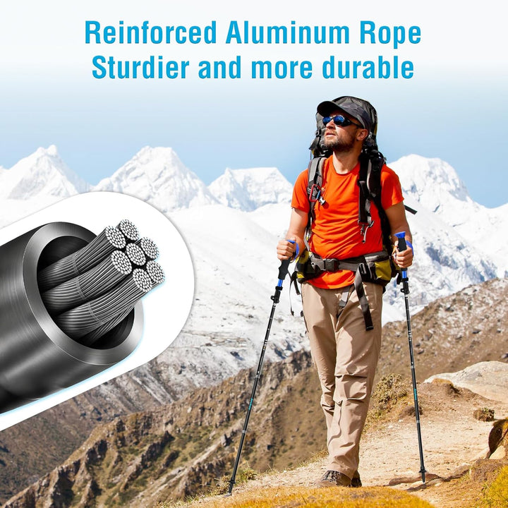 Anykuu Wanderstöcke 2PCS Verstellbar 110-130cm Walking Stöcke 7075 Aluminium Ultraleichte Trekkingst