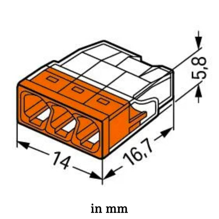 WAGO Verbindungsklemmen 2273-203 | 3 Leiter, bis 2,5 mm², 100 Stück, COMPACT Verbindungsklemme für e