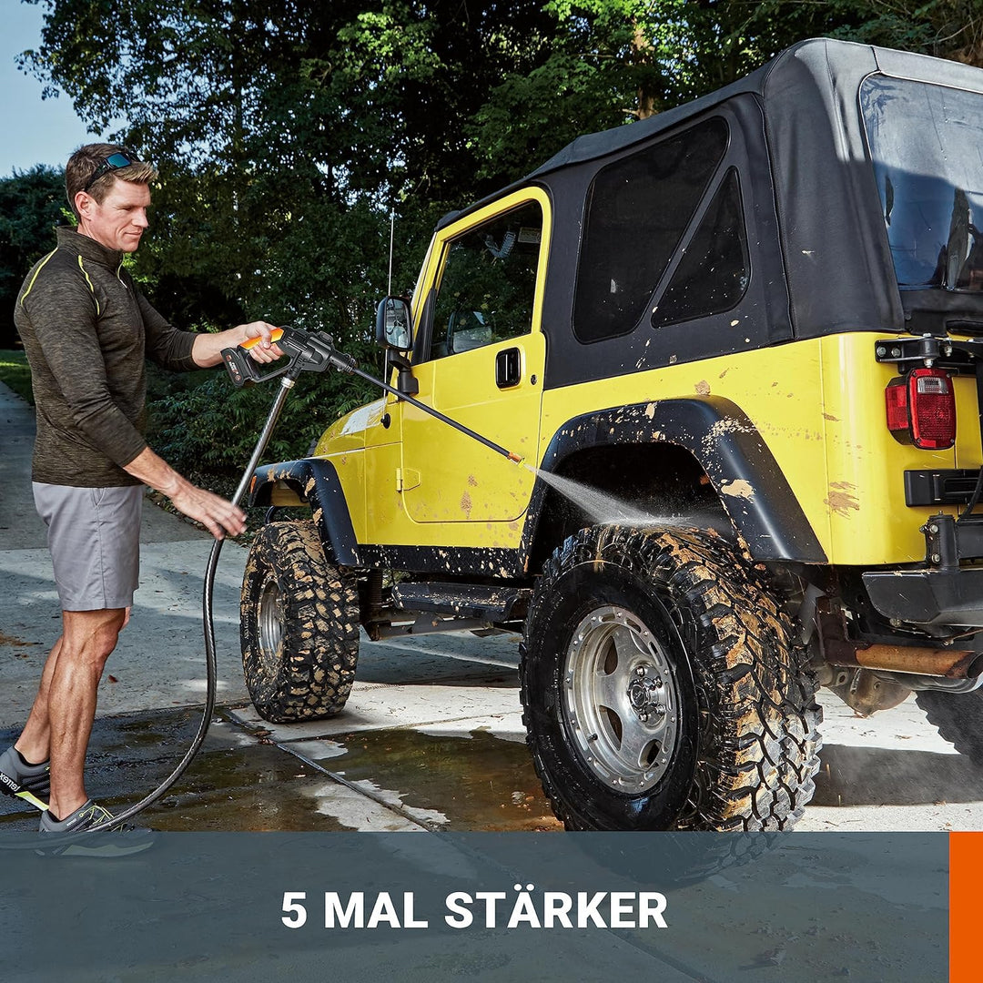 WORX WG620E Akku Hochdruckreiniger Hydroshot 20V – Mobiler Hochdruckreiniger inkl. Multi-Sprühdüse,