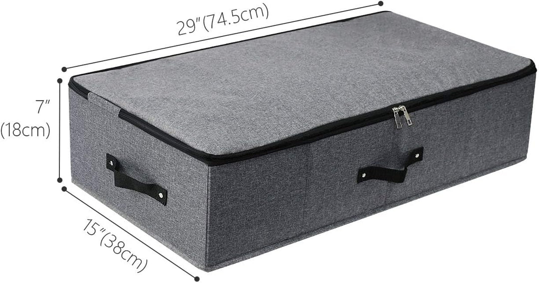 Faltbare stabile Unterbett-Aufbewahrungsbox mit Griff, Reissverschlussdeckel, Decken Kleidung Bettde