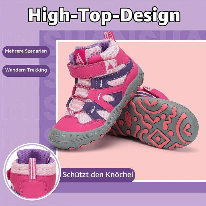 Mishansha Kinder Wanderschuhe Trekkingschuhe Mädchen Leicht rutschfest Outdoorschuhe Turnschuhe Gr.2