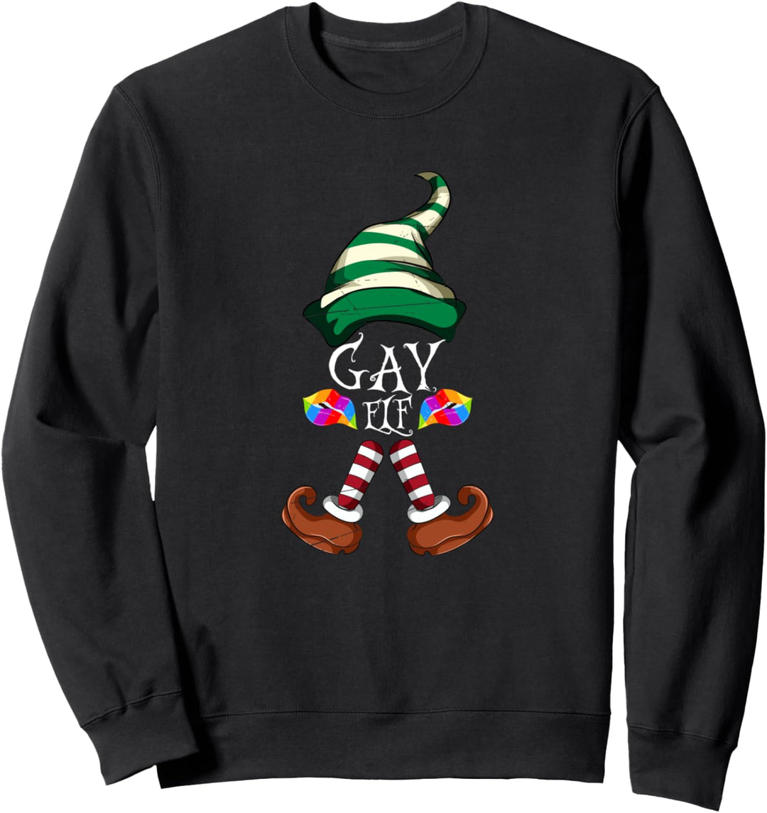 Regenbogen Weihnachten LGBT Geschenk Schwuler Elf Sweatshirt