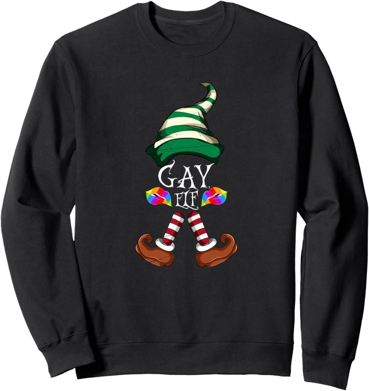Regenbogen Weihnachten LGBT Geschenk Schwuler Elf Sweatshirt