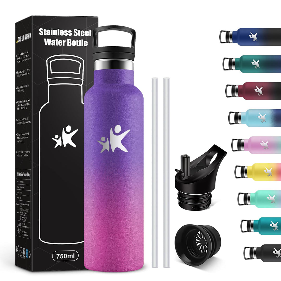 KollyKolla Trinkflasche Edelstahl 750ml, Thermoskanne BPA-Frei, Auslaufsichere Isolierflasche Doppel