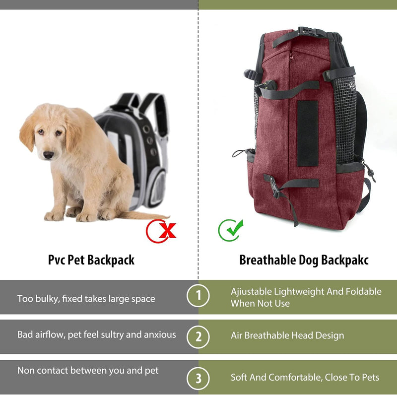 PETCUTE Hundetasche Hundetransporttasche Tragetasche für Hunde Katzen Wanderrucksack Seite Atmungsak