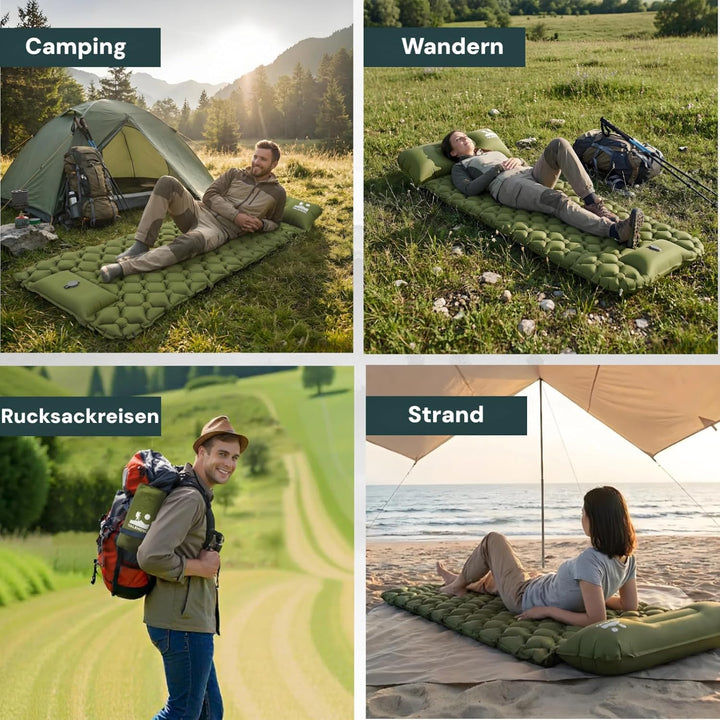 800g Ultraleichte Aufblasbare Isomatte für Camping – R-Wert 3,0 für 4 Jahreszeiten, Langlebige wasse