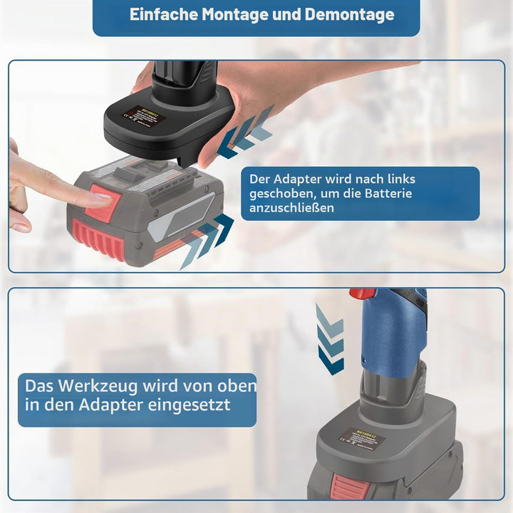 BS18BS12 für Bosch 18V auf 12V Akku Adapter, für Bosch GBA 18V Professional System Akku arbeitet im